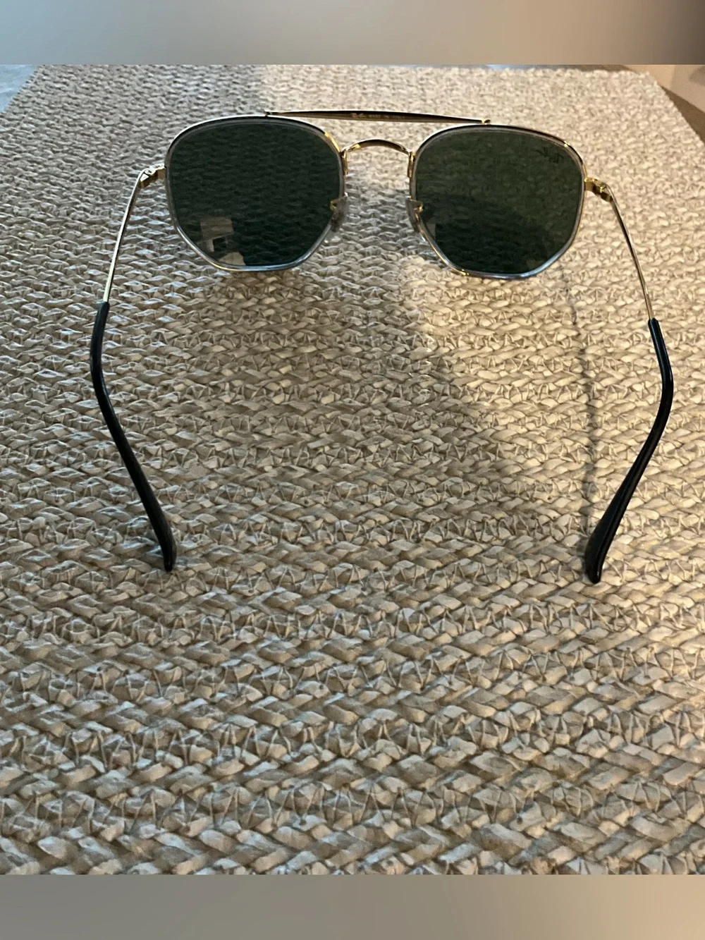 Ray Ban Gold Frame Sunglasses with Dark Green Lenses RB 3468  The Marshall